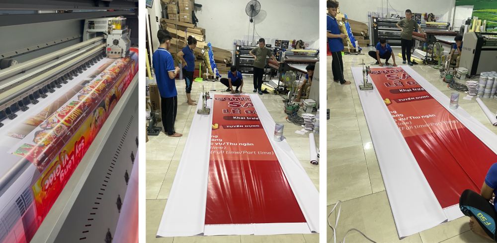in bạt khổ lớn, in siêu tốc, tại xưởng in Tân Hải Thái