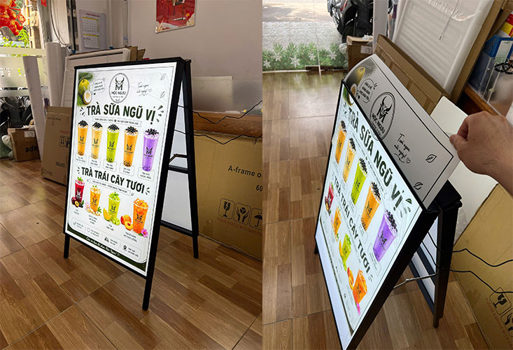 Tranh điện chân đứng chữ A 60x90cm hai mặt 1