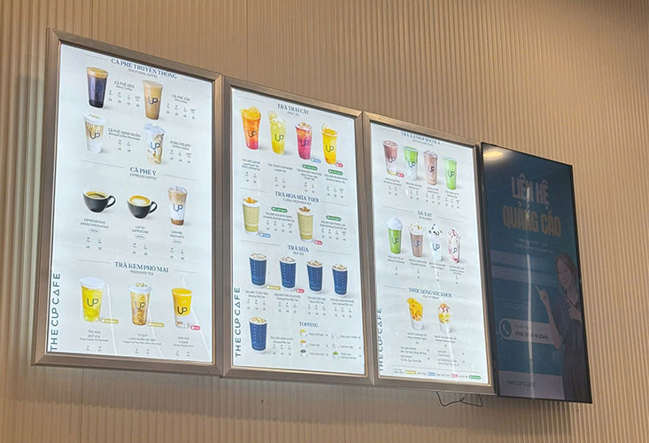 Hộp đèn siêu mỏng nắp bật làm menu