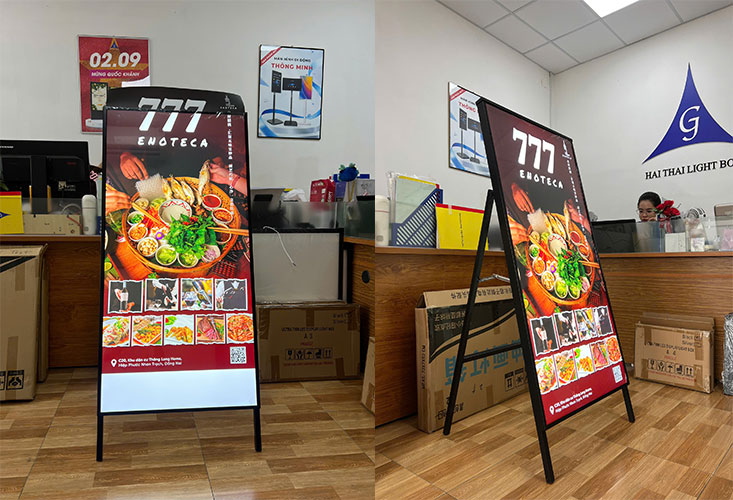 Tranh điện chân đứng chữ A 60x120cm cho quán ăn