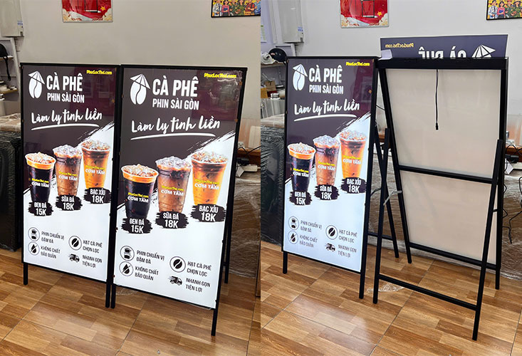Tranh điện chân đứng chữ A 60x120cm cho quán cà phê