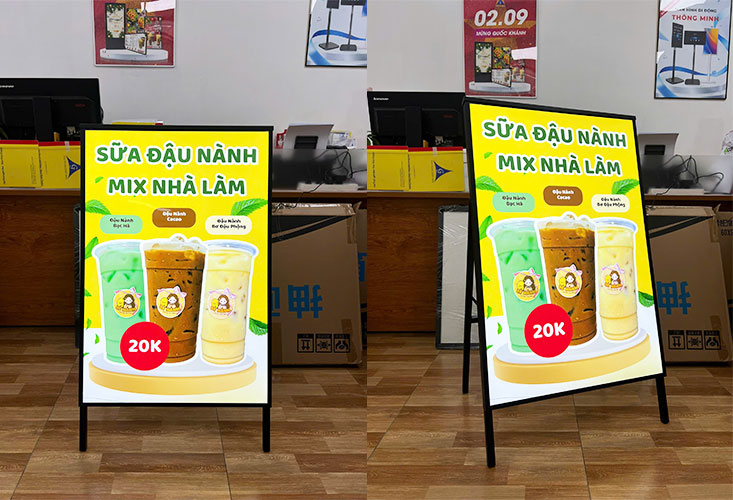 Hộp đèn Tranh điện siêu mỏng chân đứng chữ A, một mặt của Tân Hải Thái