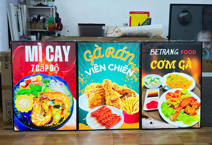 Tranh điện tranh rút 50x70cm treo tường làm poster quán ăn