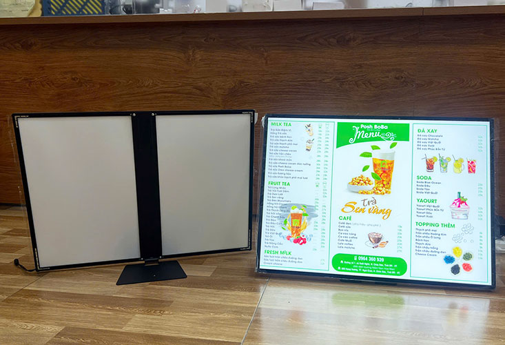 Tranh điện tranh rút để bàn A2 chân sắt