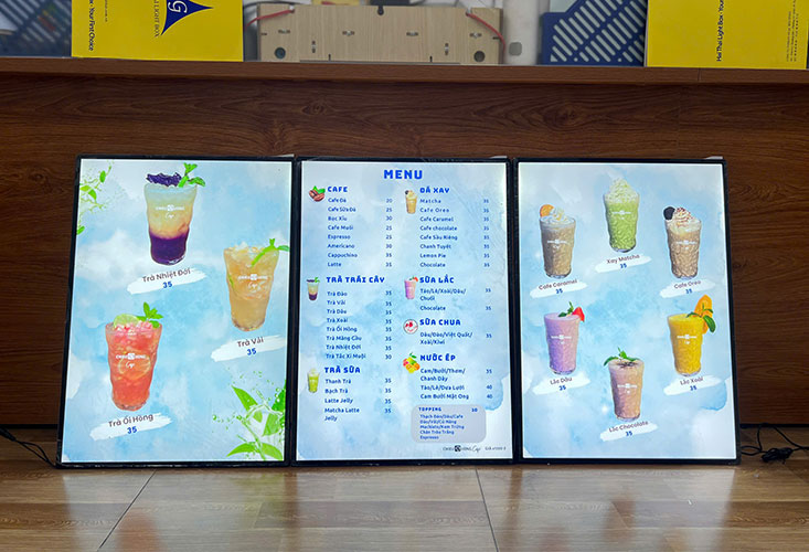 Tranh điện tranh rút A2 treo tường làm menu