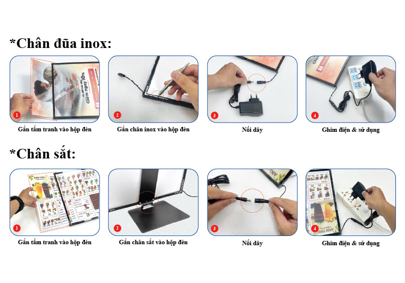Cách lắp đặt Tranh điện tranh rút A3 để bàn