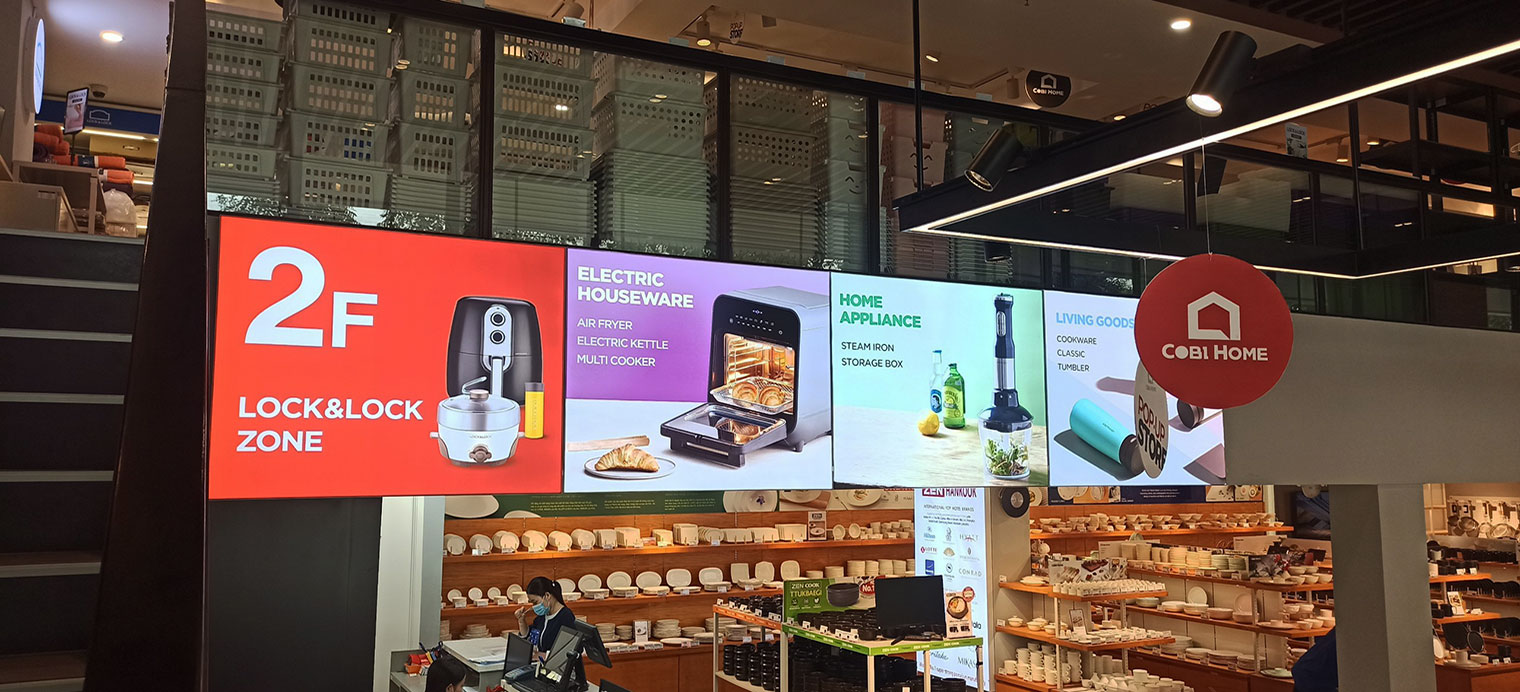 Thi công lắp đặt Hộp đèn tại Cửa hàng COBI Home